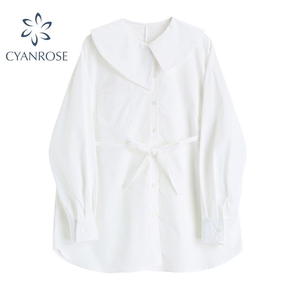 irregular peter pan collar white blouse women high waist lace up preppy style sweet tide shirt ladies relax oversized blusas 210417
irregular peter pan collar white blouse women high waist lace up preppy style sweet tide shirt ladies relax oversized blusas 210417