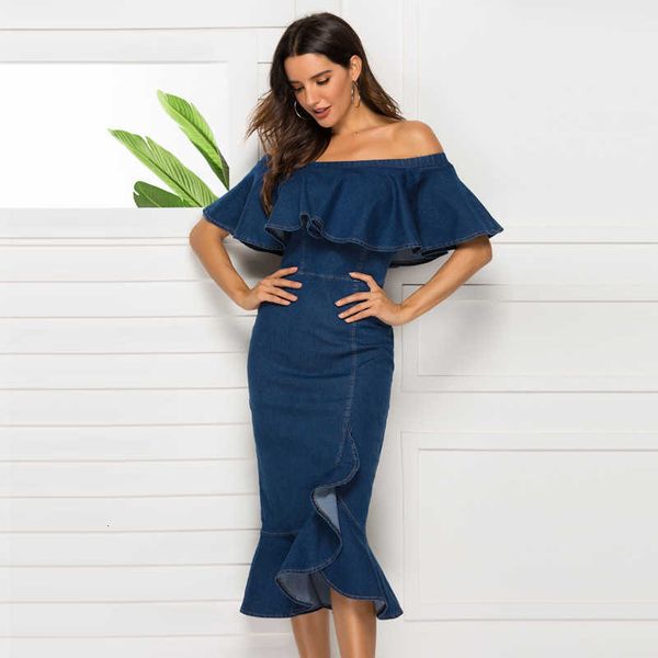 casual dresses summer elegant off the shoulder slim jeans bodycon women robe ruffle mermaid design party denim wb6m, Black;gray
casual dresses summer elegant off the shoulder slim jeans bodycon women robe ruffle mermaid design party denim wb6m, Black;gray