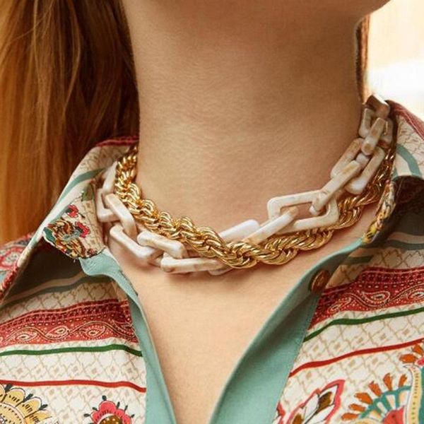 exknl vintage collier bohemian statement big chain collar necklace resin nightclub hip hop choker necklace for women jewelry1, Golden;silver
exknl vintage collier bohemian statement big chain collar necklace resin nightclub hip hop choker necklace for women jewelry1, Golden;silver