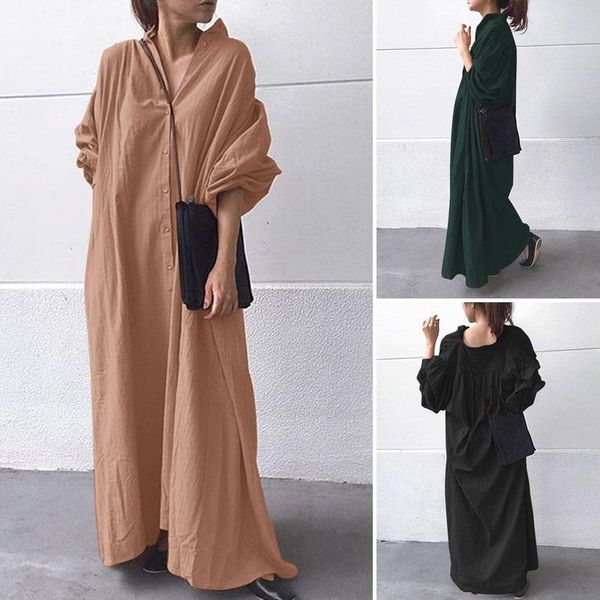 stylish solid shirt dress women's autumn sundress casual puff sleeve maxi vestidos female button down robe oversized dresses, Black;gray
stylish solid shirt dress women's autumn sundress casual puff sleeve maxi vestidos female button down robe oversized dresses, Black;gray