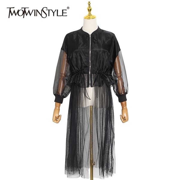 patchwork mesh casual jacket for women stand collar long sleeve high waist streetwear jackets female autumn 210520, Tan;black
patchwork mesh casual jacket for women stand collar long sleeve high waist streetwear jackets female autumn 210520, Tan;black