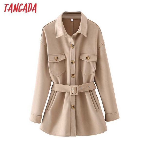 tangada women suede jacket coat with belt ladies long sleeve oversize boy friend coat 6l7 210609, Black;brown
tangada women suede jacket coat with belt ladies long sleeve oversize boy friend coat 6l7 210609, Black;brown