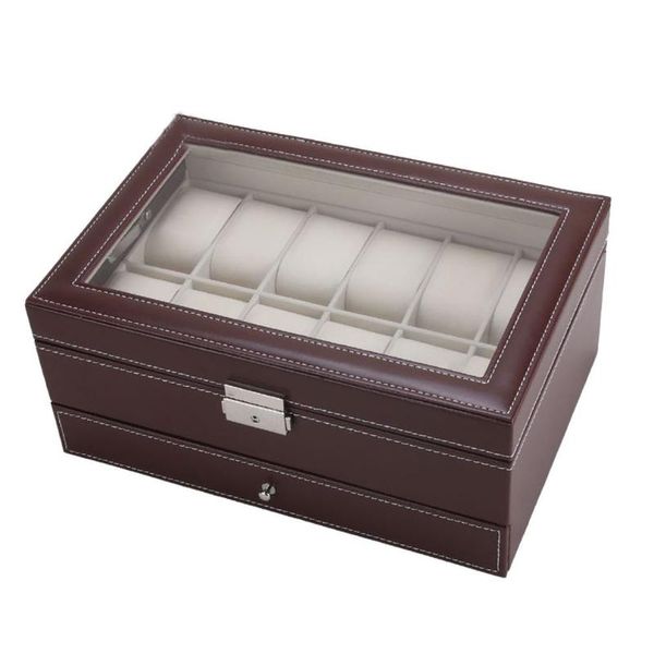 watch boxes & cases 12 grids jewelry box large watches casket case leather packaging storage gift display stand holder organizer rack, Black;blue
watch boxes & cases 12 grids jewelry box large watches casket case leather packaging storage gift display stand holder organizer rack, Black;blue