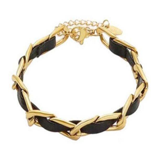 link, chain simple braided leather bracelet elegant women's fashion party accessories jewelry gifts for friends, Black
link, chain simple braided leather bracelet elegant women's fashion party accessories jewelry gifts for friends, Black