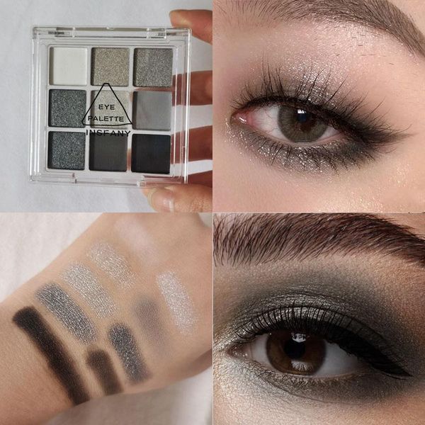 eye shadow insfany smoky eyeshadow palette 9 color punk black glitter pearlescent matte gray three-dimensional makeup tslm2
eye shadow insfany smoky eyeshadow palette 9 color punk black glitter pearlescent matte gray three-dimensional makeup tslm2