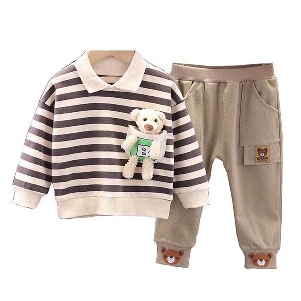 clothing sets baby girls born boys outfits infant long sleeve stripe pullover + pants 2pcs toddler bear pocket clothes suit, White
clothing sets baby girls born boys outfits infant long sleeve stripe pullover + pants 2pcs toddler bear pocket clothes suit, White