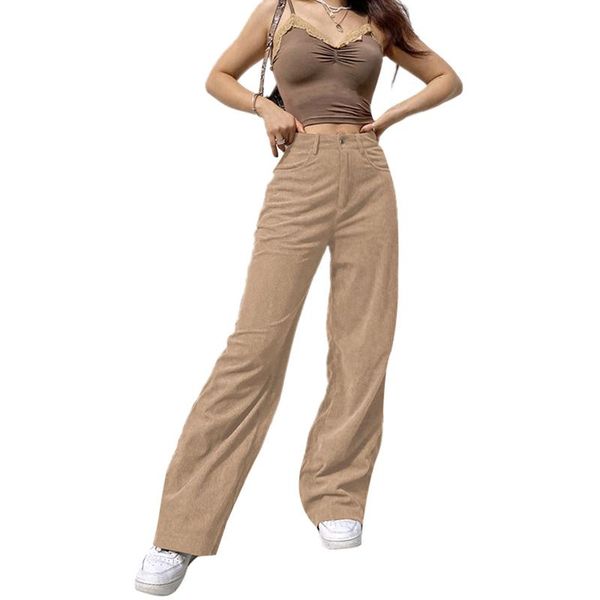 women's pants & capris autumn women stylish casual retro corduroy wide-leg solid color high waist loose trousers, Black;white
women's pants & capris autumn women stylish casual retro corduroy wide-leg solid color high waist loose trousers, Black;white