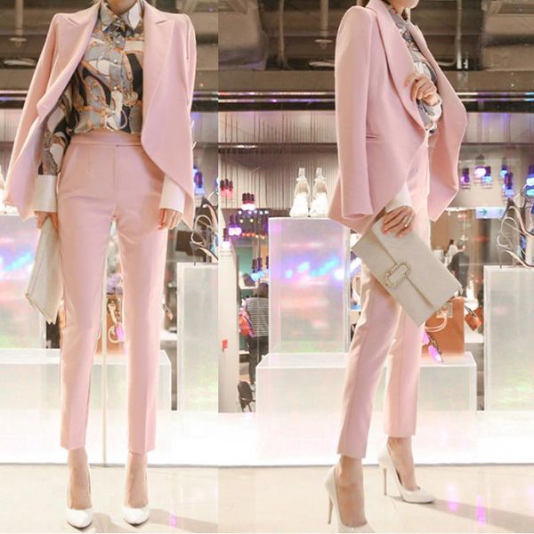 spring women suit jacket 2 pieces set small female pink suits slim pants wear to business two-piece jk581 women's two piece, White
spring women suit jacket 2 pieces set small female pink suits slim pants wear to business two-piece jk581 women's two piece, White