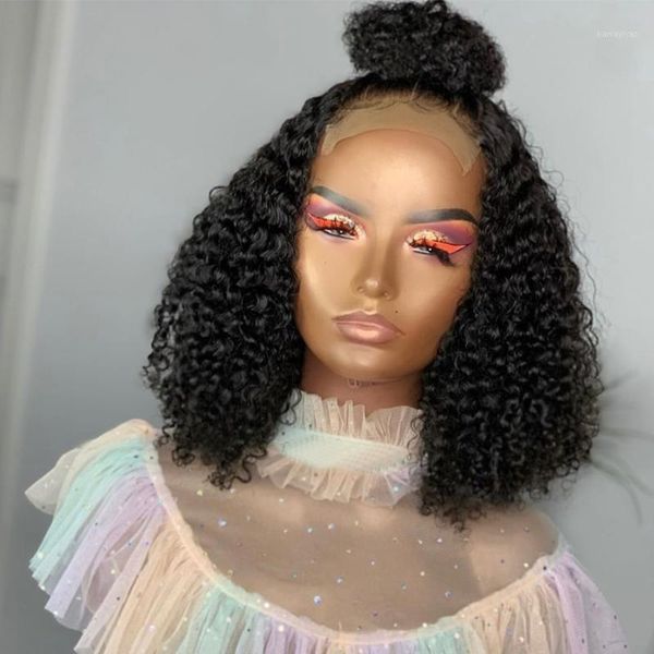 kinky curly wig 4x4 150% lace front human hair wigs brazilian remy pre-plucked for black women short bob1, Black;brown
kinky curly wig 4x4 150% lace front human hair wigs brazilian remy pre-plucked for black women short bob1, Black;brown