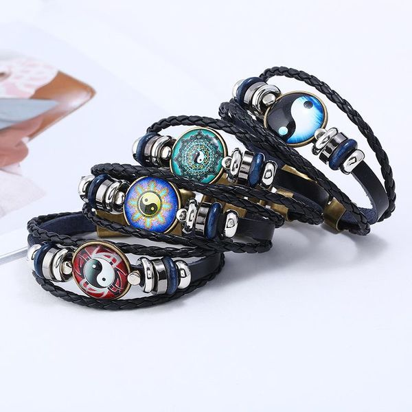 charm bracelets genuine leather punk bracelet mens multilayer braided rope for men women jewelry gifts, Golden;silver
charm bracelets genuine leather punk bracelet mens multilayer braided rope for men women jewelry gifts, Golden;silver
