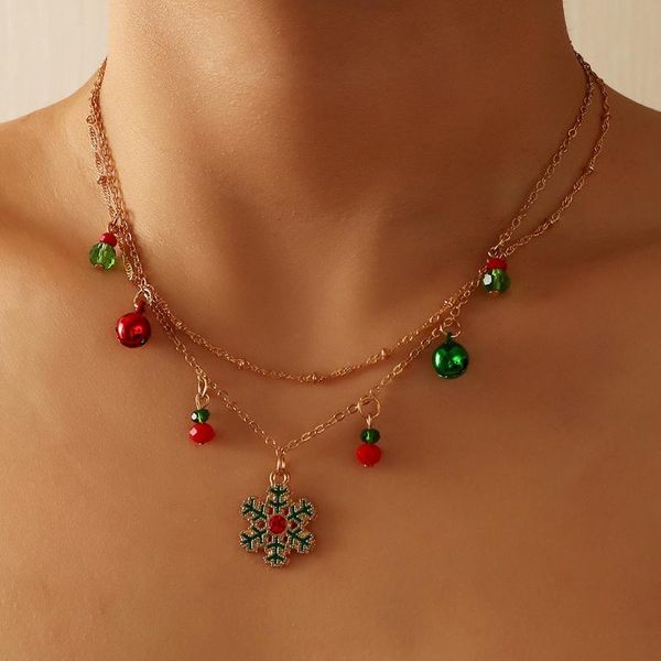 pendant necklaces alloy classic necklace christmas bells snowflake double clavicle chain gift party collares accessories jewelry, Silver
pendant necklaces alloy classic necklace christmas bells snowflake double clavicle chain gift party collares accessories jewelry, Silver