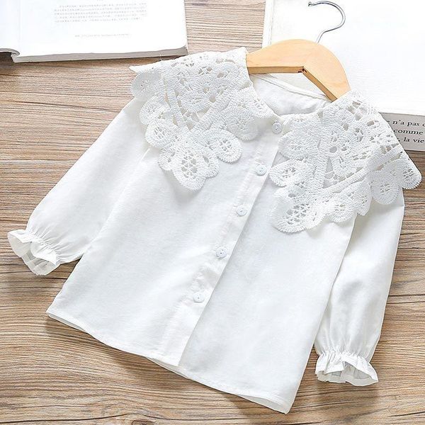 baby girls cotton white soild full ture-down collar lace shirts cute children kids blouse clothes, White;black
baby girls cotton white soild full ture-down collar lace shirts cute children kids blouse clothes, White;black