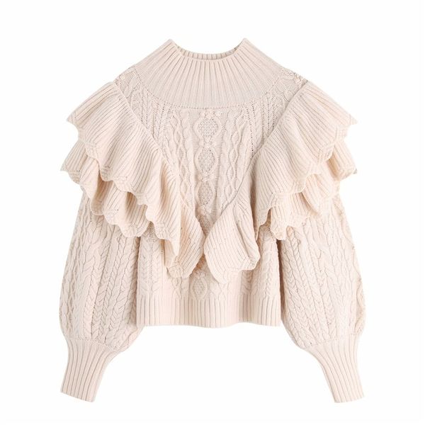 elegant women twist textured sweater fashion ladies turtleneck knitted sweet female chic cascading ruffles pullover 210427, White;black
elegant women twist textured sweater fashion ladies turtleneck knitted sweet female chic cascading ruffles pullover 210427, White;black