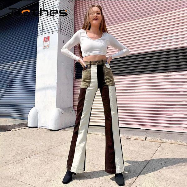 streetwear color block patchwork high waist denim pants women fashion slim brown jeans flare casual long trousers women's, Blue
streetwear color block patchwork high waist denim pants women fashion slim brown jeans flare casual long trousers women's, Blue