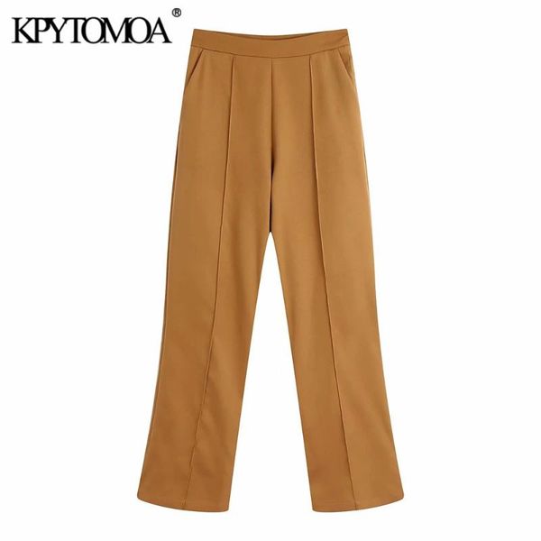 women's pants & capris kpytomoa women 2021 fashion office wear front pockets wide leg vintage high waist side zipper female trousers mu, Black;white
women's pants & capris kpytomoa women 2021 fashion office wear front pockets wide leg vintage high waist side zipper female trousers mu, Black;white
