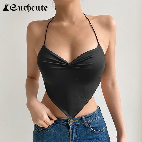 women's tanks & camis gothic basic black halter for women streetwear ruched v-neck backless female tank party clubwear g, White
women's tanks & camis gothic basic black halter for women streetwear ruched v-neck backless female tank party clubwear g, White