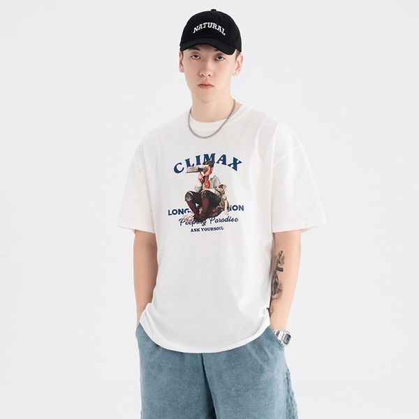 huang yujie's new summer american versatile men's loose casual fashion seriously study t-shirts, White;black
huang yujie's new summer american versatile men's loose casual fashion seriously study t-shirts, White;black