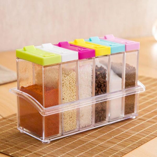 6pcs spice jar seasoning box with tray condiment storage bottle plastic moisture-proof salt pepper cumin powder for kitchen bottles & jars
6pcs spice jar seasoning box with tray condiment storage bottle plastic moisture-proof salt pepper cumin powder for kitchen bottles & jars