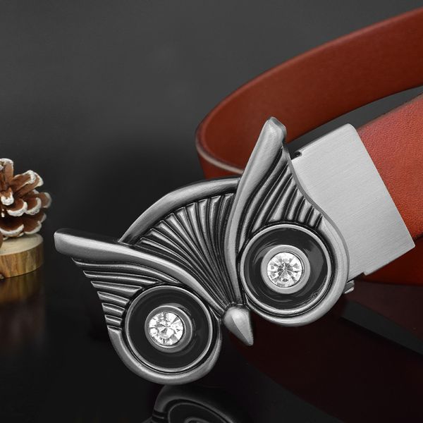 luxury brand belt owl design belt men's leather thin and narrow korean fashion little boy's trouser, Black;brown
luxury brand belt owl design belt men's leather thin and narrow korean fashion little boy's trouser, Black;brown
