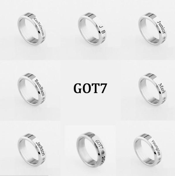 cluster rings kpop got7 ring titanium steel finger jb jackson mark bambam jewelry accessories for men and women fans, Golden;silver
cluster rings kpop got7 ring titanium steel finger jb jackson mark bambam jewelry accessories for men and women fans, Golden;silver