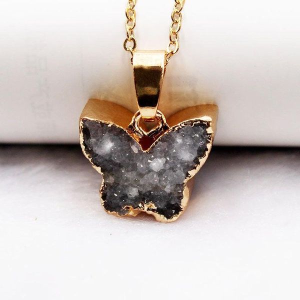 pendant necklaces wt-n1315 wholesale natural grey druzy quartz butterfly stone necklace gold electroplated, Silver
pendant necklaces wt-n1315 wholesale natural grey druzy quartz butterfly stone necklace gold electroplated, Silver