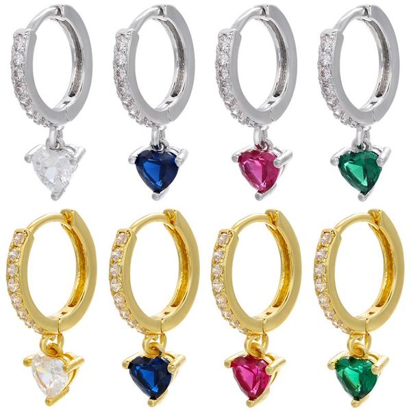 hoop & huggie zhukou 2021 small earrings red/blue/green heart crystal for women fashion earring jewelry wholesale ve354, Golden;silver
hoop & huggie zhukou 2021 small earrings red/blue/green heart crystal for women fashion earring jewelry wholesale ve354, Golden;silver