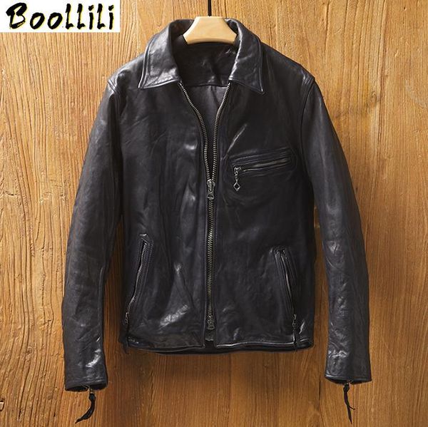 men's leather & faux boollili genuine cow jacket men vintage coat motorcycle luxury mens jackets, Black
men's leather & faux boollili genuine cow jacket men vintage coat motorcycle luxury mens jackets, Black