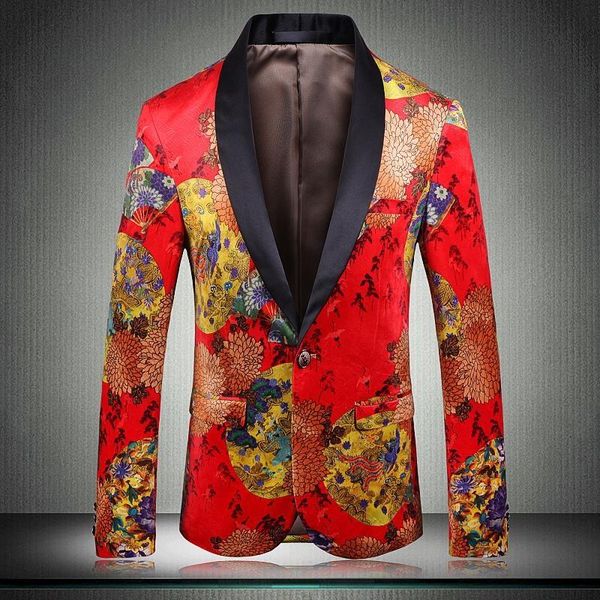 men's suits & blazers mens blazer luxury red printing velvet prom men plus size 5xl masculino slim party nightclub male, White;black
men's suits & blazers mens blazer luxury red printing velvet prom men plus size 5xl masculino slim party nightclub male, White;black