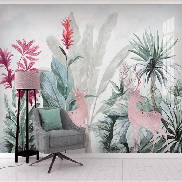 wallpapers custom 3d wallpaper mural nordic tropical plant banana leaf elk living room background wall decoration painting
wallpapers custom 3d wallpaper mural nordic tropical plant banana leaf elk living room background wall decoration painting