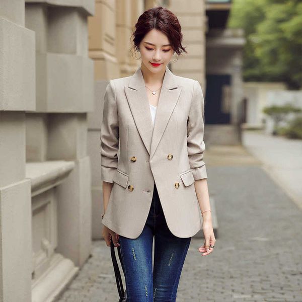 women's plus size suit ladies office jacket autumn slim double-breasted women's blazer temperament 210527, White;black
women's plus size suit ladies office jacket autumn slim double-breasted women's blazer temperament 210527, White;black