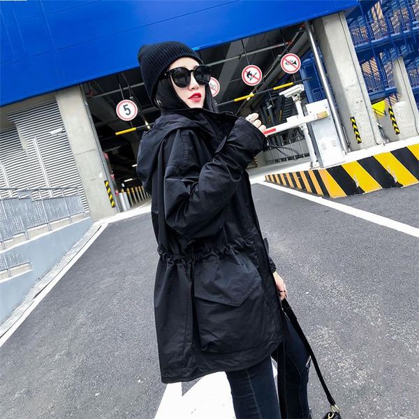women's trench coats fashion 2021 spring autumn long coat korean drawstring waist solid color windbreaker hooded outwear g263, Tan;black
women's trench coats fashion 2021 spring autumn long coat korean drawstring waist solid color windbreaker hooded outwear g263, Tan;black