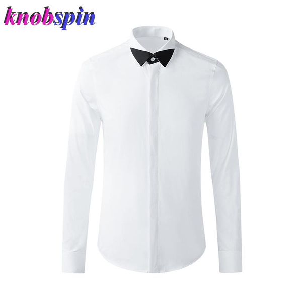 fashion patchwork collar shirt for men long sleeve slim casual business male dress shirts cotton mens men's, White;black
fashion patchwork collar shirt for men long sleeve slim casual business male dress shirts cotton mens men's, White;black