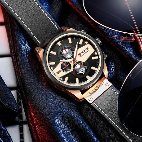 wristwatches curren fashion casual design men's watches quartz for male clock chronograph luminous hands, Slivery;brown 
wristwatches curren fashion casual design men's watches quartz for male clock chronograph luminous hands, Slivery;brown