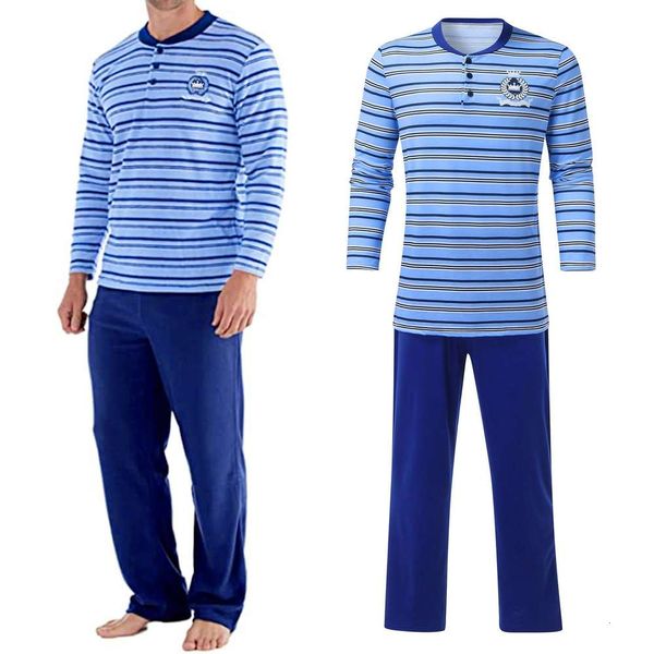 long mouw soft man pajamas sets pole voering from blue striped + solid broek set button forced home service pack nightwear, Black;brown
long mouw soft man pajamas sets pole voering from blue striped + solid broek set button forced home service pack nightwear, Black;brown