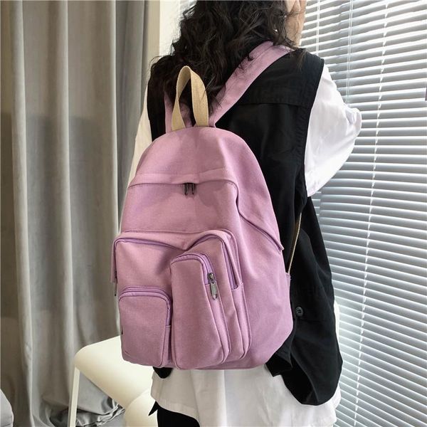 backpack fashion women multi pocket solid color shoulder bag for teenager girl school travel bagpack female mochila
backpack fashion women multi pocket solid color shoulder bag for teenager girl school travel bagpack female mochila