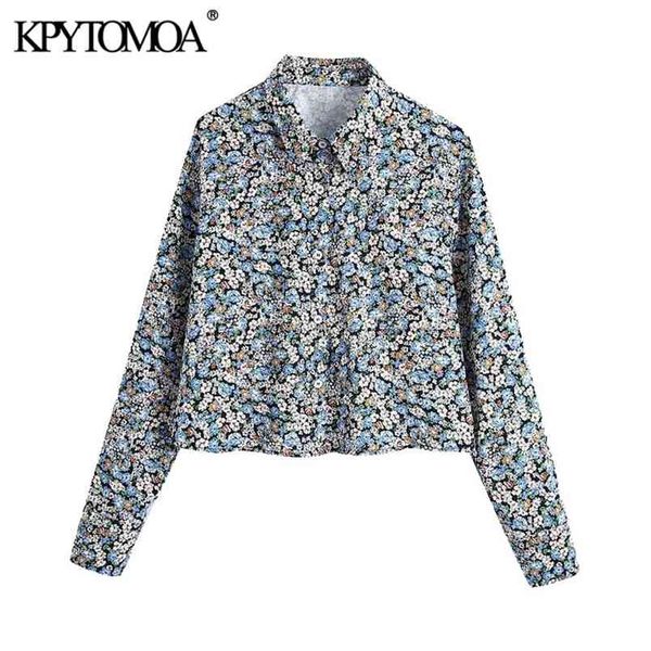 women fashion floral print loose cropped blouses long sleeve button-up female shirts chic 210420, White
women fashion floral print loose cropped blouses long sleeve button-up female shirts chic 210420, White