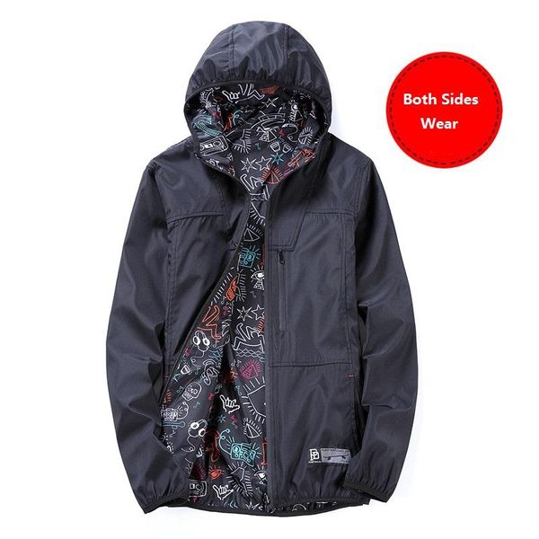 men's jackets nice japan men spring jacket fashion waterproof zipper mens casual hooded both sides wear windbreaker coats, Black;brown
men's jackets nice japan men spring jacket fashion waterproof zipper mens casual hooded both sides wear windbreaker coats, Black;brown