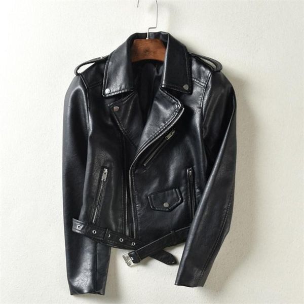 women's leather & faux 2xl ladies short motorcycle pu jacket korean version of the suit collar zipper fashion slim was thin, Black
women's leather & faux 2xl ladies short motorcycle pu jacket korean version of the suit collar zipper fashion slim was thin, Black