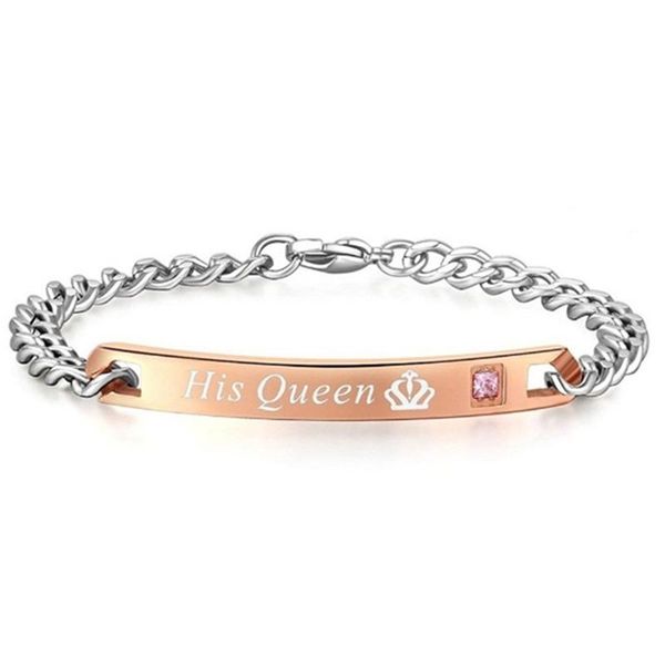 1pcs jewelry her king his queen lovers bracelet stainless steel crystal crown charm bracelets women men gifts couples link chain link,, Black
1pcs jewelry her king his queen lovers bracelet stainless steel crystal crown charm bracelets women men gifts couples link chain link,, Black
