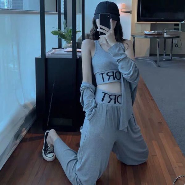 women's two piece pants casual fashion all-female small slings broad western style young lazy look solid three-piece vest is fine, White
women's two piece pants casual fashion all-female small slings broad western style young lazy look solid three-piece vest is fine, White