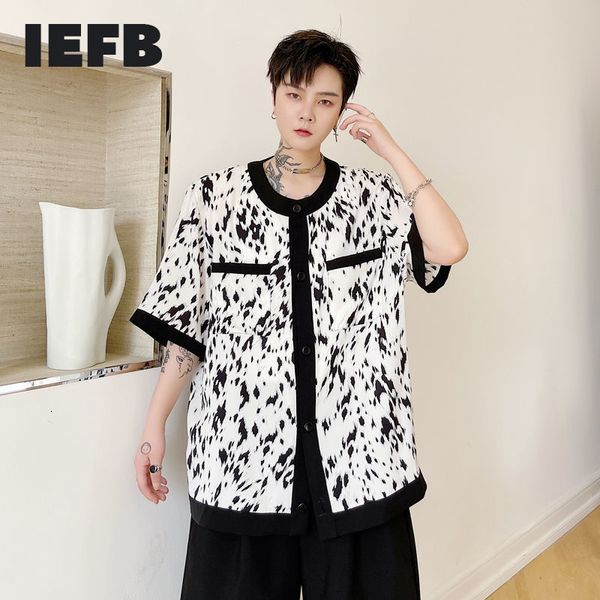 iefb summer contrast color matching geometric print loose men's short sleeve shirt o-neck cardigan oversized shirt 9y7724 210524, White;black
iefb summer contrast color matching geometric print loose men's short sleeve shirt o-neck cardigan oversized shirt 9y7724 210524, White;black