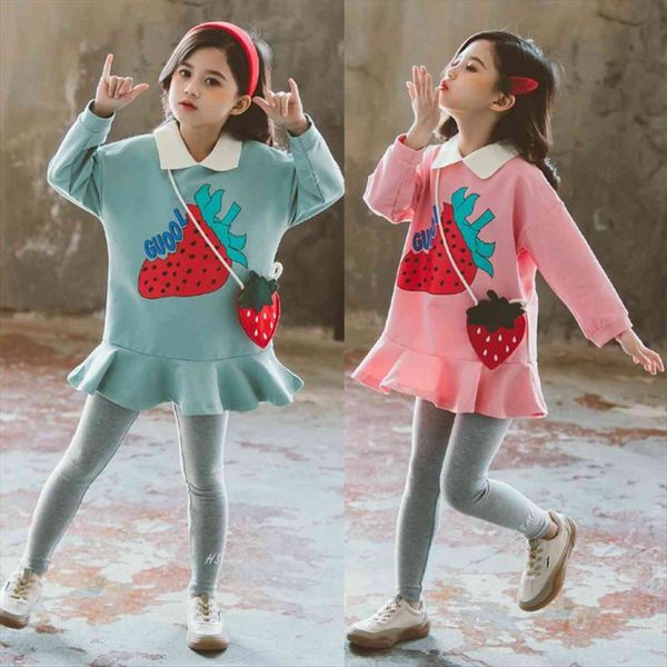 autumn girls clothing sets cute cartoon strawberry pattern suit for girl full sleeve shirt leggings clothes christmas gifts, White
autumn girls clothing sets cute cartoon strawberry pattern suit for girl full sleeve shirt leggings clothes christmas gifts, White