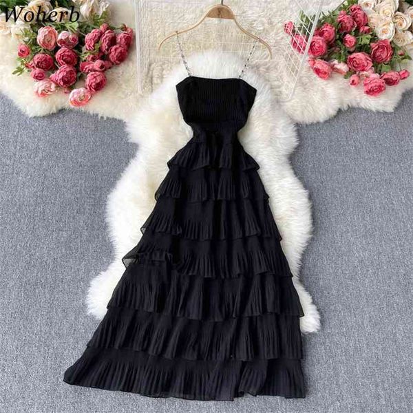 summer beach party chain spaghetti strap dress women casual sleeveless high waist ruffle cake dresses vestidos 210519, Black;gray
summer beach party chain spaghetti strap dress women casual sleeveless high waist ruffle cake dresses vestidos 210519, Black;gray