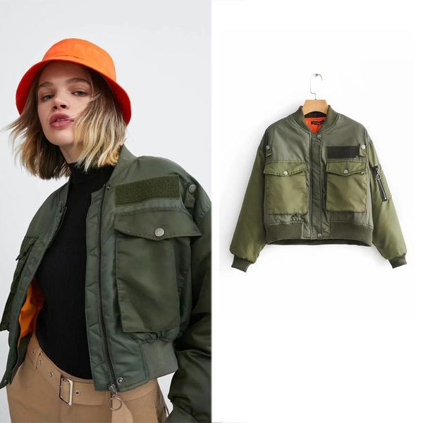 women's jackets autumn 2021 bomber jacket women army green warm zipper pockets winter coat female parkas femme chaqueta mujer, Black;brown
women's jackets autumn 2021 bomber jacket women army green warm zipper pockets winter coat female parkas femme chaqueta mujer, Black;brown