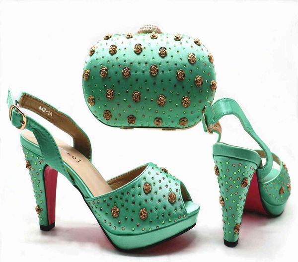 green pu fish mouth shoes with small bag fashion sandals diamond dinner wedding, Black
green pu fish mouth shoes with small bag fashion sandals diamond dinner wedding, Black