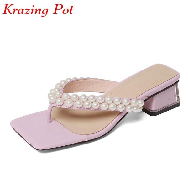 sandals krazing pot full grain leather mules thick med heel summer flip flops women gorgeous slip on handmade pearl beading sexy, Black
sandals krazing pot full grain leather mules thick med heel summer flip flops women gorgeous slip on handmade pearl beading sexy, Black