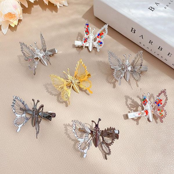 hair accessories gold silver plated butterfly barrettes colorful beads gun black clip for girl women jewelry accessosries, Slivery;white
hair accessories gold silver plated butterfly barrettes colorful beads gun black clip for girl women jewelry accessosries, Slivery;white