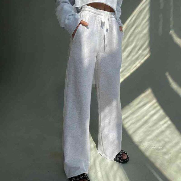 gray pants women sports sweatpants high waist drawstring pants female casual pockets wide leg trousers women jogging femme, Black;white 
gray pants women sports sweatpants high waist drawstring pants female casual pockets wide leg trousers women jogging femme, Black;white