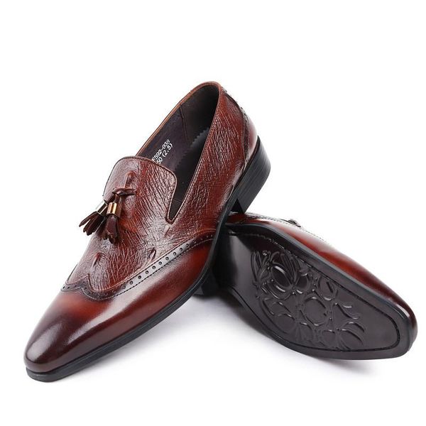 pointed cowhide leather shoes, men's business suits with set feet, single shoes and fringed trendy dress, Black
pointed cowhide leather shoes, men's business suits with set feet, single shoes and fringed trendy dress, Black