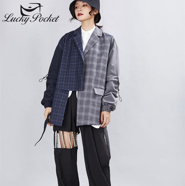 women's jackets women spring autumn vintage business suit coat ladies street style fashion two-color plaid splice long sleeve lapel jac, Black;brown
women's jackets women spring autumn vintage business suit coat ladies street style fashion two-color plaid splice long sleeve lapel jac, Black;brown
